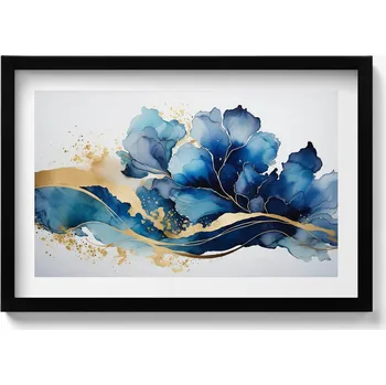 Obraz Dekorace obraz s grafikou v krásném rámu Abstraktní malba rostlin 60x40 cm