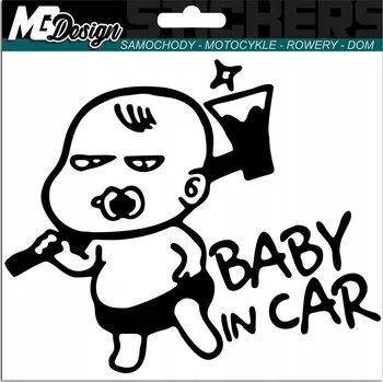 Samolepicí dekorace na vozidlo NÁLEPKA na auto DÍTĚ V AUTĚ BABY 13x15