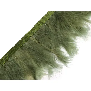 Stuha Prýmek - krocaní peří šíře 9-12 cm, Balení 2 m, Varianta 5 červená