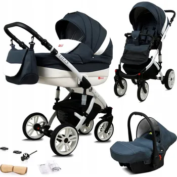 Kočárek Dětský kočárek 3v1 BabyLux Lilly: sportovní kočárek, hluboká korba a autosedačka