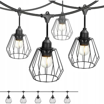 Dekorativní svítidlo Světelný řetěz KOBI DESIGN 500 cm do sítě černý