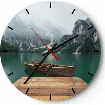 Hodiny Velké nástěnné hodiny 40x40 Krajina Skleněné hodiny Kulatý Tiché