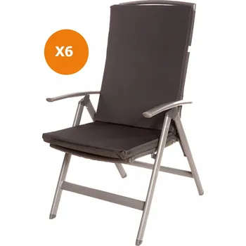 Podsedák Polštář na zahradní židli, 110x47x65 cm, černý, 4 ks