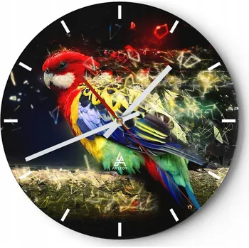 Hodiny Velké nástěnné hodiny 40x40 Abstrakce Skleněné hodiny Kulatý Tiché