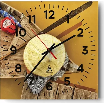 Hodiny Nástěnné hodiny do obýváku 40x40 Řeka Mekong Tiché hodiny Skleněné hodiny Bezhlučné