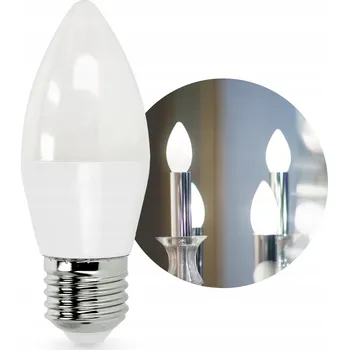 Žárovka LED žárovka E27 svíčka 8,5W Studená bílá 6500K 806lm, 180 stupňů