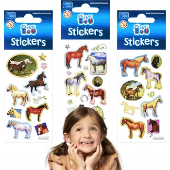 samolepka Sada samolepek pro děti, samolepky s motivem koní
