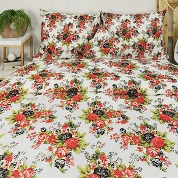 Povlečení Bavlna Povlečení PREMIUM 220x200 červené a černé růže