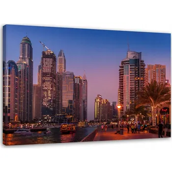 Obraz OBRAZ NA PLÁTNĚ FIALOVÉ MĚSTO 100x70