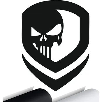 Samolepicí dekorace na vozidlo NÁLEPKA na auto LEBKA 15x11 cm