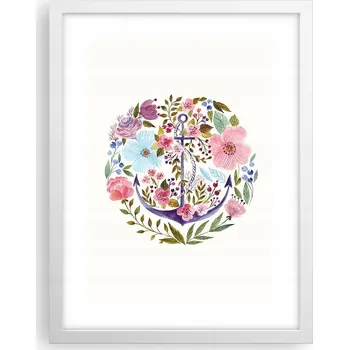 Obraz Obraz plakát v bílém rámu do obýváku 30x40 kotva foto plakáty na zeď