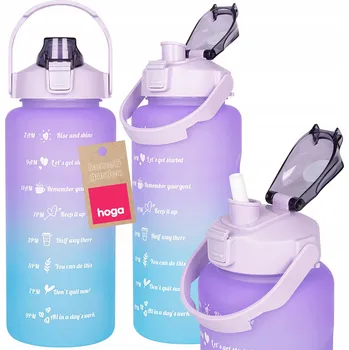 Láhev VELKÁ MOTIVAČNÍ FITNESS LÁHEV LAHEV NA PITÍ SPORTOVNÍ BRČKO S RUKOJETÍ, ODMĚRKA 2 L