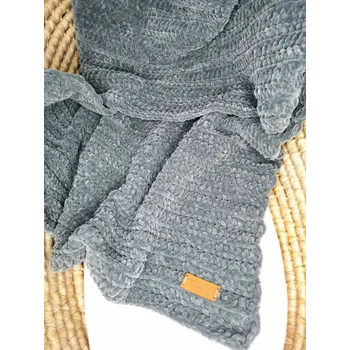 Dětská deka Háčkovaná deka 70x90 cm tmavě šedá