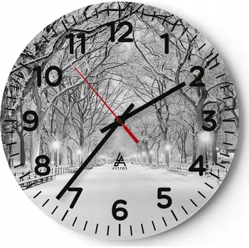 Hodiny Nástěnné hodiny do kuchyně 30x30 Sníh Skleněné hodiny do obýváku Loft Tiché