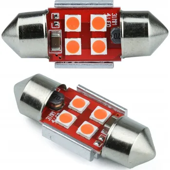 Autožárovka Žárovka Interlook C5W 4 SMD 3535 CANBUS 31 mm ČERVENÁ C5W 1 ks
