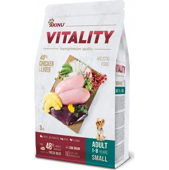 Krmivo pro psa Akinu VITALITY krmivo pro dospělé psy malých plemen s kuřecím a játry 3 kg
