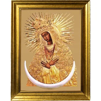 Obraz Matka Boží OSTROBRAMSKÁ | SAKRÁLNÍ OBRAZ VE ZLATÉM ZDOBENÉM RÁMU 30X40
