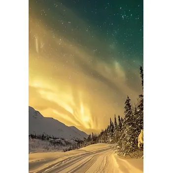 Plakát Plakát Polární záře v zimě - bez rámu 61 x 91,5 cm
