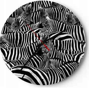 Hodiny Velké nástěnné hodiny 40x40 cm Zvířata Skleněné hodiny Kulatý Tiché