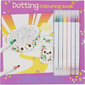 omalovánky Omalovánky Kniha Vybarvi podle teček + fixy 3+