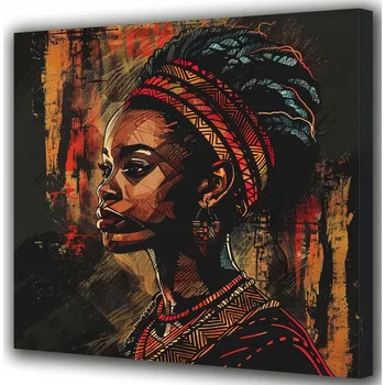 Obraz Obraz na plátně do obýváku moderní Profil Afriky 90x90 cm