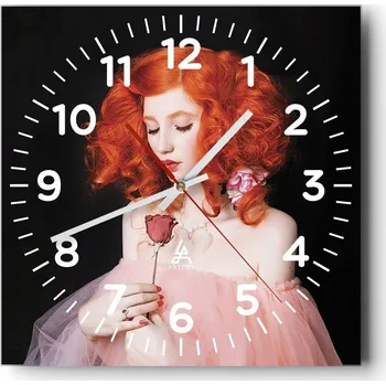Hodiny Nástěnné hodiny do obýváku 40x40 Žena Bezhluké hodiny na skle Tiché