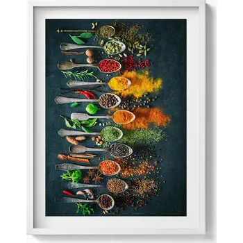 Obraz Dekorativní nástěnný obraz do pokoje Lžíce s barevným kořením 60x80 cm