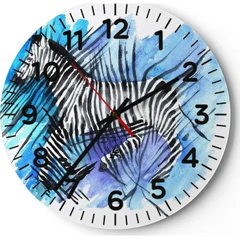 Hodiny Kuchyňské nástěnné hodiny 30x30 Zvířata Moderní skleněné hodiny Obývací pokoj Tiché