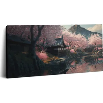 Obraz Obraz Na Plátně Dekorativní obraz do kanceláře Krásný asijský Višňový Květ (Třešňový květ) 100x50