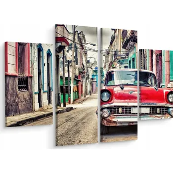 Obraz Čtyřdílný obraz Cuba Chevrolet RETRO 3D 80x60