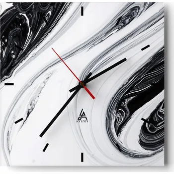 Hodiny Nástěnné hodiny do kuchyně 30x30 Barva Stylové hodiny na skle Loft Tiché