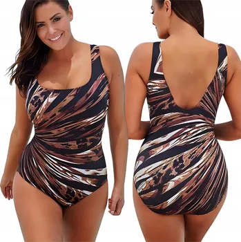 Dámské plavky ZEŠTÍHLUJÍCÍ PLAVKY DÁMSKÉ JEDNODÍLNÉ PLUS SIZE XL