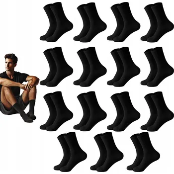 LMG Ponožky ČERNÉ PONOŽKY BAVLNĚNÉ 15 PÁRŮ ČERNÉ černý velikost 43-46
