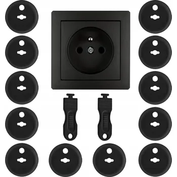 Příslušenství pro čtečku elektronické knihy Zabezpečení do zásuvky Mensen černé 12 ks