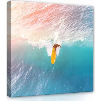 Obraz OBRAZ NA PLÁTNĚ CANVAS 80x80 SURFING VODA VLNY