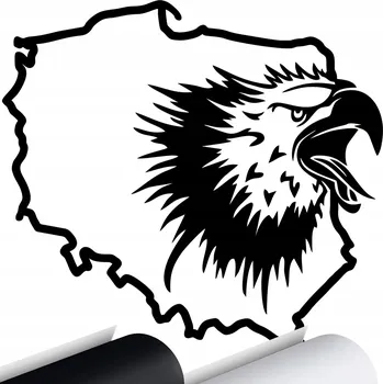 Samolepicí dekorace na vozidlo NÁLEPKA na auto ORLICE OREL POLSKO 14x15 cm