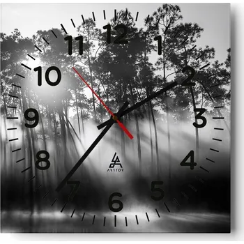 Hodiny Kuchyňské nástěnné hodiny 30x30 Krajina Skleněné hodiny do obýváku Moderní Tiché