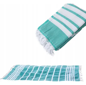 Ručník Hammam ručník Tuva Home bavlněný zelený 180x100 cm s třásněmi