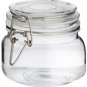 Dóza na potraviny dóza 250ml AXENTIA sklo,patent 6,2x6,2x10,2