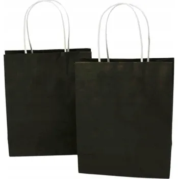 Dárková taška Černá papírová taška na Dárek 1 Ks 18x22x8 cm Dárková Vánoční XMAS