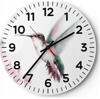 Hodiny Kuchyňské nástěnné hodiny 30x30 Kolibřík Moderní skleněné hodiny do obýváku Tiché
