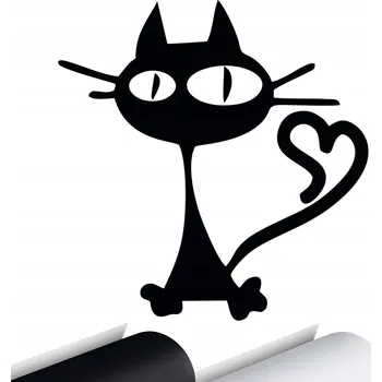Samolepicí dekorace na vozidlo NÁLEPKA na auto KOČKA KOTĚ SRDCE HEART CAT 14,5x15