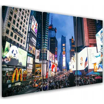 Obraz Feeby Třídílný obraz na plátně New York TIMES Square 60x40 cm