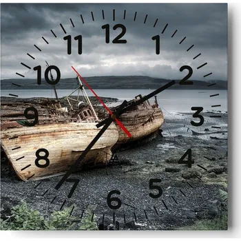 Hodiny Nástěnné hodiny do obýváku 40x40 Krajina Bezhluczne Skleněné hodiny Tiché