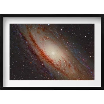 Obraz Obraz v černém rámu nástěnná dekorace Kosmos galaxie a hvězdy 70x50 cm