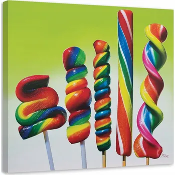 Obraz OBRAZ NA PLÁTNĚ PĚT BAREVNÝCH LÍZÁTEK 30x30