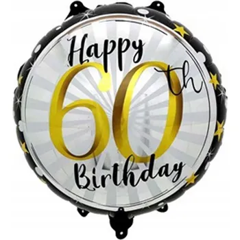 Balónek Fóliový balónek Happy 60th Birthday 60. Narozeniny ŠEDESÁTKA Party 45 cm