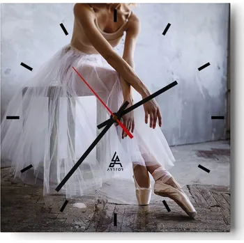 Hodiny Velké nástěnné hodiny 40x40 Baletka Skleněné hodiny Tiché