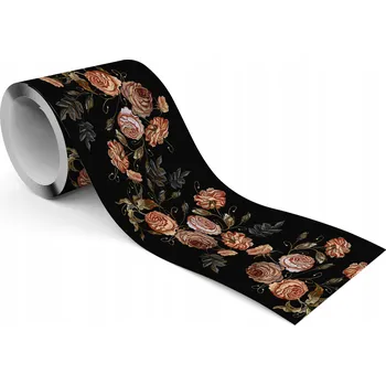 Fototapeta Samolepicí Dekorativní Bordura do obývacího pokoje Růže Květiny Listy Retro styl