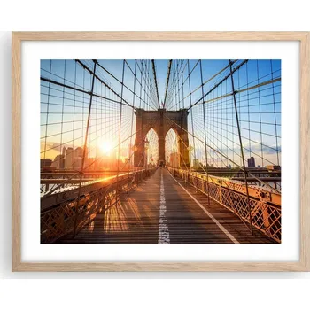 Obraz Obraz plakát na zeď v rámu světlý dub 50x40 New York foto do obýváku